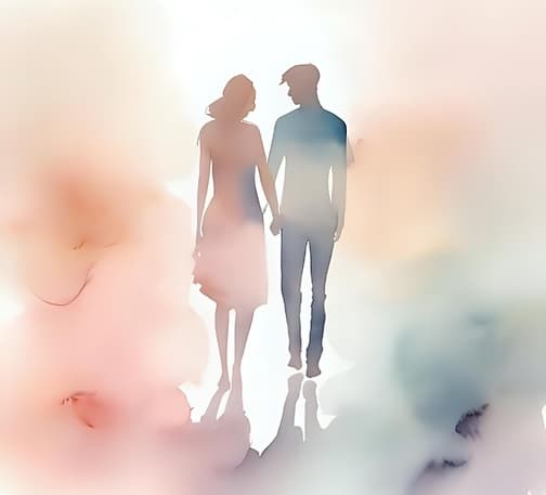 Couple marchant main dans la main